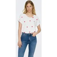ONLY Kurzarmshirt ONLMOSTER S/S AOP TOP CS JRS Viskosemischung, regular fit, Rundhals