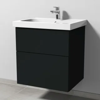 Sanipa 3way Waschtischunterbau zu Geberit iCon Light Waschtisch mit 2 Auszügen, Vulkan-Matt SP5731V