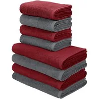 OTTO home Handtuch Set Merida, 4 Duschtücher 70x140cm, 4 Handtücher 50x100cm, Frottier (8-St), kuschelig weich, einfarbig, 100% Baumwolle