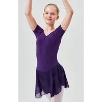 tanzmuster Chiffonkleid Ballettkleid Betty mit Glitzersteinen Mädchen Ballettbody mit Chiffon Röckchen