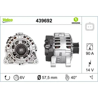 Valeo Lichtmaschine 90A Citroen Fiat Lancia Peugeot 439692