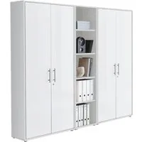 BMG Möbel Aktenschrank Büromöbel Office Edition 10 (Aktenschrank Regal Set, besteht aus 2x Aktenschrank und 1x Regal) mit viel Stauraum, abschließbar