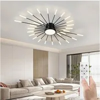 RRBEST Deckenleuchte Modern Deckenleuchte mit Fernsteuerung, LED Deckenleuchte Dimmbar, Wohnzimmerlampe, Schlafzimmerlampe. schwarz