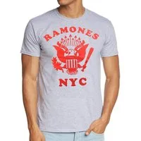 coole-fun-t-shirts Print-Shirt THE RAMONES T-SHIRT NYC grey He Ho Lets Go