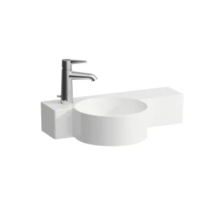 LAUFEN Handwaschbecken Val 315x550x155 o. HL, m. Überlauf, Ablage rechts, weiss glanz LCC active H815283A001091