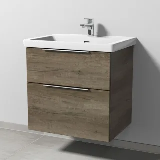 Sanipa 3way Waschtischunterbau zu Villeroy & Boch Subway 3.0 Waschtisch mit 2 Auszügen, Eiche-Nebras UM84737
