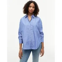 Tommy Hilfiger Hemdbluse MODERN POPLIN BLUE STR SHIRT LS Baumwolle, Brusttasche, regular fit