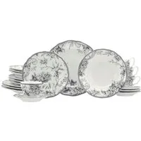 CreaTable Kombiservice Adelaide, Service 20-tlg. (20-tlg), 4 Personen, Porzellan, Nostalgischer Vintage Dekor, Elegante Form