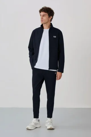 Herren Sweatshirt- und Hosen-Set mit Reißverschlusskragen