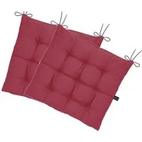 LILENO HOME Stuhlkissen Sitzkissen für Gartenstuhl, Küchenstuhl oder Esszimmerstuhl 40x40x6 cm, Bequeme Indoor u. Outdoor Stuhlauflage als Stuhl Kissen Weinrot