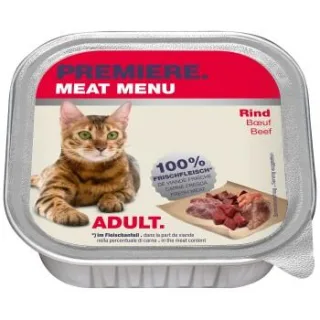 PREMIERE Meat Menu Nassfutter Katze Adult Rind 64x100 g