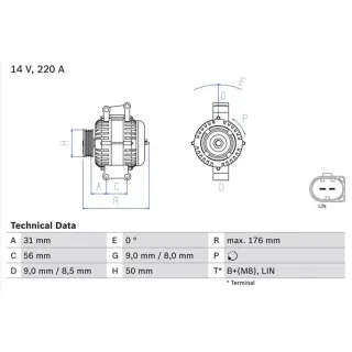 Bosch Lichtmaschine 220A Mercedes S-Klasse W221