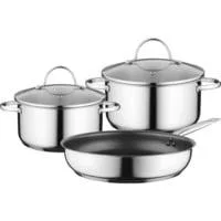 Topf-Set HEZ9SE030, für Induktion edelstahl, 3-teilig
