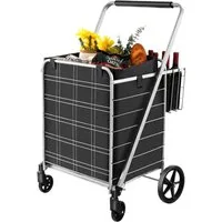COSTWAY Einkaufstrolley, Mit Abnehmbarer Oxford-Tasche & 2 Körben, 150kg belastbar