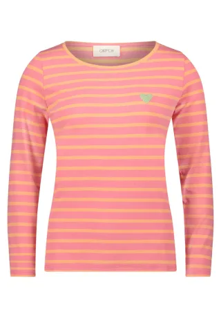 CARTOON - Gestreiftes Langarmshirt pink - Gr. - 42