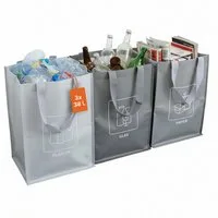 Spetebo Mülltrennsystem wiederverwendbare Tragetasche, 3er Set Recycling Behälter für effiziente Mülltrennung