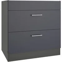 KOCHSTATION Kochfeldumbauschrank KS-Milan Kochfeldumbau 80 cm, matte oder hochglänzende Fronten