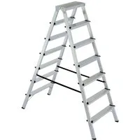 BRB-Lagertechnik Doppelleiter Doppelleiter/Bockleiter 2x7 Stufen, max. Arbeitshöhe 3515 mm, Doppelleiter/Bockleiter aus Alu