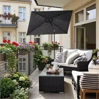 Sekey Sonnenschirm Rechteckig Höhenverstellbar Balkonschirm Knickbar, mit Schutzhülle, LxB: 210,00x140 cm, Sonnenschutz UPF50+, Kippbar, Höhenverstellbar Sonnenschirm Balkon