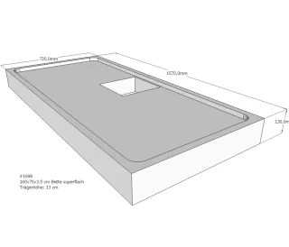 Neuesbad Wannenträger für Bette superflach 160x75x3,5 SD22768