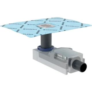 Geberit Bodenablauf für bodenebene Dusche Fußbodenaufbauhöhe ab 90 mm d50, 154050001 154050001