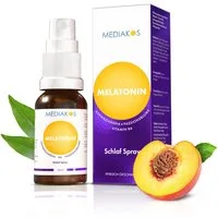 Mediakos Mediakos Melatonin Ashwagandha Schlaf Spray, mit Vitamin B6 und Passionsblume – schneller einschlafen, besser durchschlafen – Vegan à 20 ml