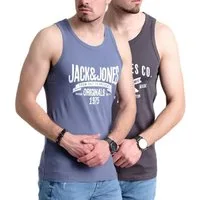 Jack & Jones Tanktop Bedrucktes Shirt aus Baumwolle (2er-Pack) mit Print