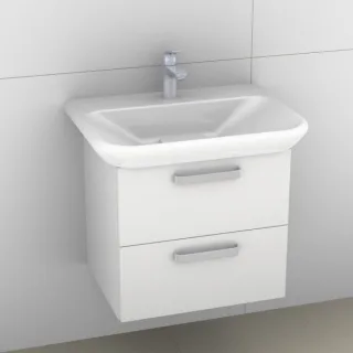 Artiqua 413 Waschtischunterschrank für MyDay 125465 Weiß Hochglanz, 413-WU2L-K91-7016-68 413-WU2L-K91-7016-68