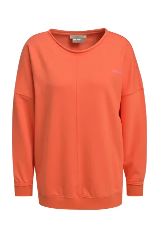 Smith&Soul - Oversize Sweatshirt Wording mandarin red - Gr. - M