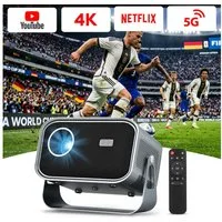 CkeyiN LCD-Beamer 4K 1080P Projektor unterstützt Netflix Youtube LCD-Beamer (12000 lm, 1280×720 px, Autofokus Beamer Augenschonender Projektor Wifi 2,4G 5G Android 11)
