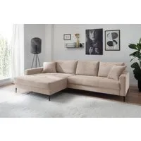 Trends by HG Ecksofa Summer, 2 Teile, hochwertiger Stoff mit edlem Metallfuß