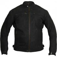 MDM Motorradjacke Büffel Nubuk Motorradjacke Leder Jacke in Matt Schwarz in Matt Schwarz, mit Protektoren