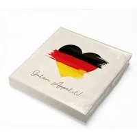 itenga Papierserviette itenga 20x Serviette Herz Flagge DEUTSCHLAND