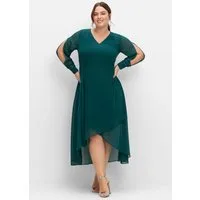 Sheego Etuikleid Abendkleid Langarm mit Cut-outs und Schmucksteinen