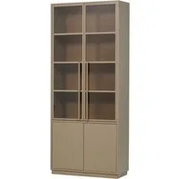 WOOOD Glasvitrine Casa FSC® Mix Kiefernholz Glastüren mit Eichendekor 101x40x236 cm Kratzfeste Melaminoberfläche, sichtbare Maserung, einfach zu montieren