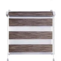 Doppelrollo Klemmfix Click Doppelrollo 3 in 1 Wood braun, Clever-Kauf-24, ohne Bohren, Klemmfix