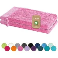 Lavea Waschhandschuh Bali Waschlappen 16x22 cm, Waschhandschuhe, kleine Handtücher, Weiches Bio-Baumwollfrottee (Set, 2-St), Gesichtshandtücher, GOTS-zertifiziert, extra saugstark mit 500g/m²