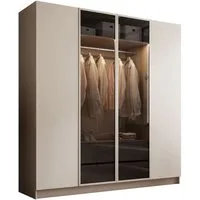 Lookway Kleiderschrank ATRIUM II mit Glasfront inklusive Trageservice 200x57x210 cm