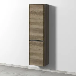 Sanipa Twiga Hochschrank mit 1 Tür und 1 Wäschekorbklappe, Eiche-Nebraska, SY10237 SY10237