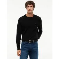 Tommy Hilfiger Rundhalspullover ESSENTIAL STRUCTURE CREW NECK mit Struktur und Label unifarben, casual, regular fit, Baumwolle, Rundhals