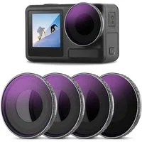 Neewer 4Pack ND/PL Filter Set kompatibel mit DJI Osmo Action 5 Pro / Action 4 Foto-Filter-Sets (ND8/PL+ND16/PL+ND32/PL+ND64/PL Kamera Filterset HD optisches Glas)