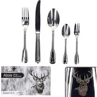 MamboCat Besteck-Set 30tlg Alois Komplett-Besteck-Set 6 Personen Edelstahl Hirsch, Edelstahl