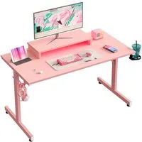 Bestier Gamingtisch 106cm Gaming Schreibtisch mit RGB-LED, 106cm Jugendschreibtisch (Gamer Tisch mit Tablett Ständer, Getränkehalter und Kopfhörerhaken, Tablett mit stander), Ergonomischer Computertisch fur Spielzimmer