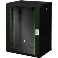 Wandgehäuse Unique 600x450 16U, IT-Schrank schwarz, 16 Höheneinheiten