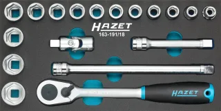 HAZET Steckschlüssel-Satz Einlage 18-teilig - 163-191/18
