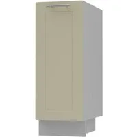 Feldmann-Wohnen Unterschrank Kvantum (Tür, Korbauszug, Schienensystem, Soft-Close-Funktion, 1-St., Fronten mit dekorativen Fräsungen und leicht abgerundeten Ecken) 30x50x82cm mit Korbauszug grau - vanille matt (Q-D1D/30/cargo)