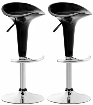 Barhocker Hocker 2er Set - Nr 120 - Kunstoff Schwarz