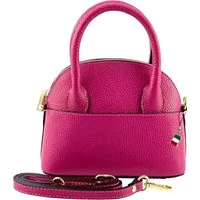 FLORENCE Umhängetasche Florence Echtleder Damen Handtasche (Umhängetasche), Damen Umhängetasche Leder, pink, fuchsia ca. 20cm x ca. 16cm