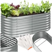 tectake Hochbeet Pflanzenkasten Flormma, 603l, verzinkt, 160x80x60cm, aus verzinktem Stahl