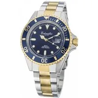 Eichmüller Taucheruhr 3460-10, Bicolor Blau, Edelstahlband, 43 mm, 20 ATM wasserdicht, 3460-10, sportlich und robust, mit Datumslupe